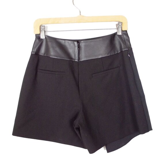 TIBI New York Black Lamb Leather Trim Mini Skort - Picture 7 of 12